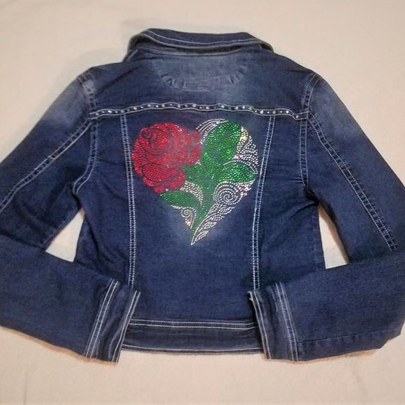 Bling Jacket Brand New Stonewashed Classic Denim M - Picture 8 of 16